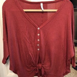 MTS waffle knit tyed shirt